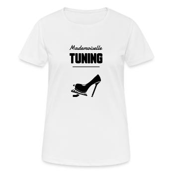 Mademoiselle tuning - T-shirt respirant Femme - blanc - Devant - AI Model Female 172 dark (172cm)