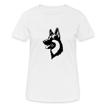 Schäferhund Hund Hundekopf - Frauen T-Shirt atmungsaktiv - Weiß - Vorne - AI Model Female 172 dark (172cm)