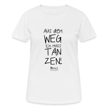 Dance und Fitness - Frauen T-Shirt atmungsaktiv - Weiß - Vorne - AI Model Female 172 dark (172cm)