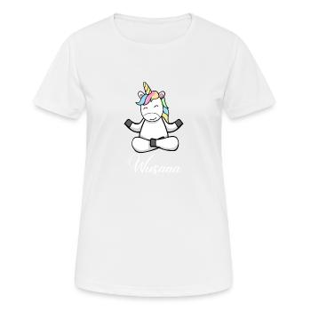 Auszeit Durchatmen Wusaaa Einhorn - Frauen T-Shirt atmungsaktiv - Weiß - Vorne - AI Model Female 172 dark (172cm)
