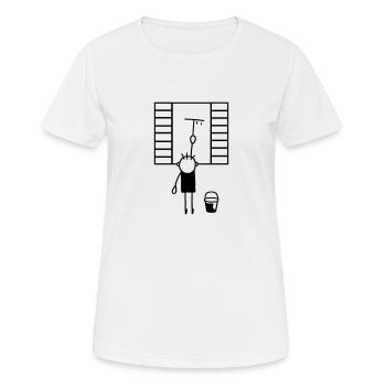 Laveur de vitres - T-shirt respirant Femme - blanc - Devant - AI Model Female 172 dark (172cm)