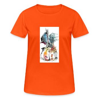 Music for Lovers - Women's Breathable T-Shirt - neon orange - Front - AI Model Female 172 dark (172cm)