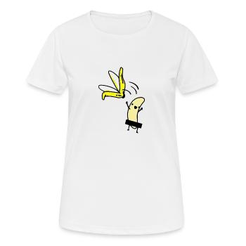 Banane ohne Schale - Frauen T-Shirt atmungsaktiv - Weiß - Vorne - AI Model Female 172 dark (172cm)