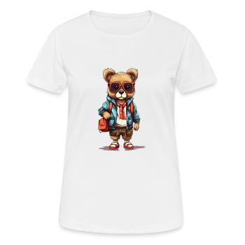 Cute bear cartoon - Women's Breathable T-Shirt - white - Front - AI Model Female 172 dark (172cm)
