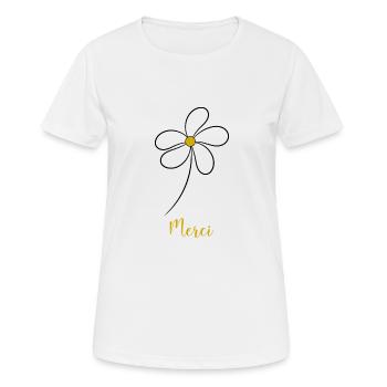 Thank you. THANKS. THANK YOU. anniversary. birth. - Women's Breathable T-Shirt - white - Front - AI Model Female 172 dark (172cm)
