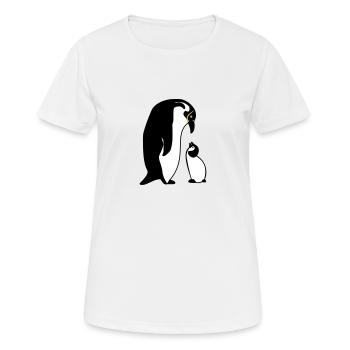 manchot - T-shirt respirant Femme - blanc - Devant - AI Model Female 172 dark (172cm)