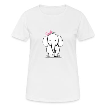 Elephant smile - T-shirt respirant Femme - blanc - Devant - AI Model Female 172 dark (172cm)