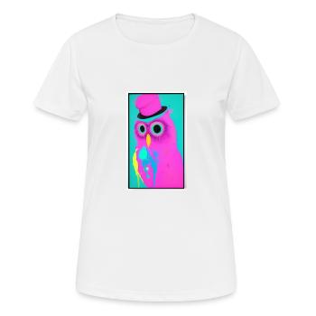 Hibou avec chapeau - T-shirt respirant Femme - blanc - Devant - AI Model Female 172 dark (172cm)