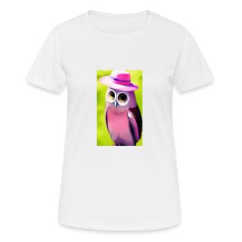 Hibou avec chapeau - T-shirt respirant Femme - blanc - Devant - AI Model Female 172 dark (172cm)