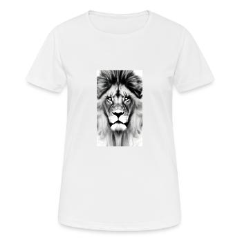 Lion noir et blanc - T-shirt respirant Femme - blanc - Devant - AI Model Female 172 dark (172cm)