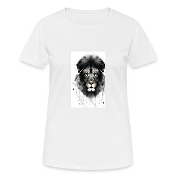 Lion noir et blanc - T-shirt respirant Femme - blanc - Devant - AI Model Female 172 dark (172cm)