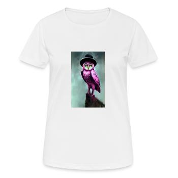 Hibou avec chapeau - T-shirt respirant Femme - blanc - Devant - AI Model Female 172 dark (172cm)
