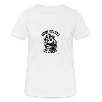 Trash possum with hat looking out of the garbage can - Women's Breathable T-Shirt - white - Front - AI Model Female 172 dark (172cm)