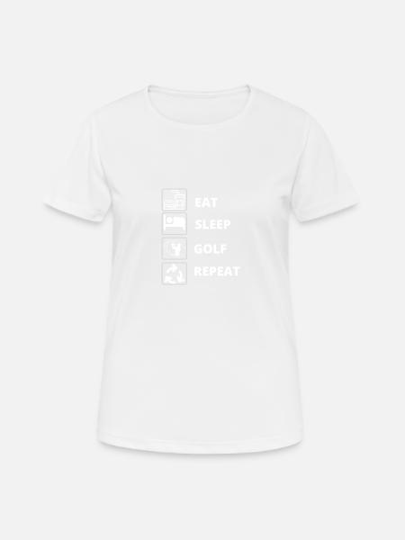 eat sleep golf repeat funny - Women's Breathable T-Shirt - white