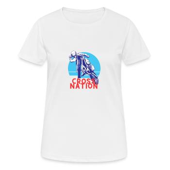 Cross Nation - Frauen T-Shirt atmungsaktiv - Weiß - Vorne - AI Model Female 172 dark (172cm)