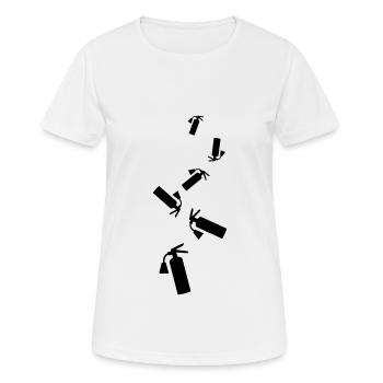 Symbole d’extincteur - T-shirt respirant Femme - blanc - Devant - AI Model Female 172 dark (172cm)