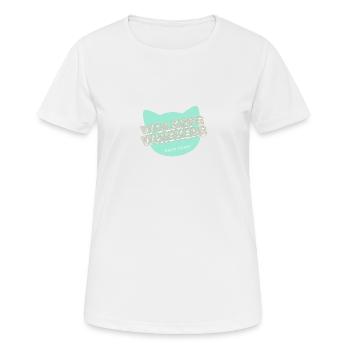 Wolkin's Whiskers- A cat logo - Women's Breathable T-Shirt - white - Front - AI Model Female 172 dark (172cm)