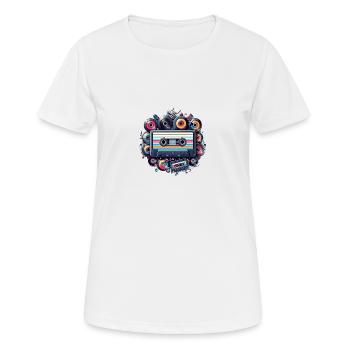Kassette - Frauen T-Shirt atmungsaktiv - Weiß - Vorne - AI Model Female 172 dark (172cm)