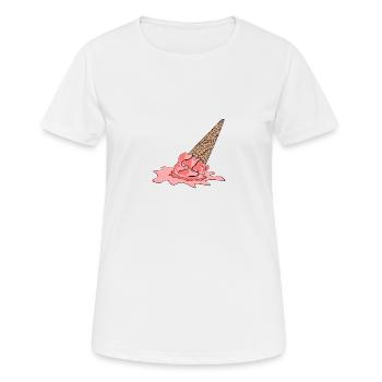 Crème glacée tombée - T-shirt respirant Femme - blanc - Devant - AI Model Female 172 dark (172cm)