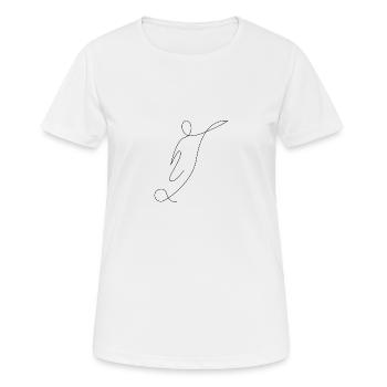 Football one line - Women's Breathable T-Shirt - white - Front - AI Model Female 172 dark (172cm)