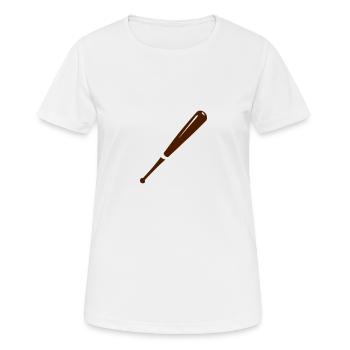 batte baseball 2204 - T-shirt respirant Femme - blanc - Devant - AI Model Female 172 dark (172cm)