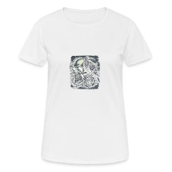 Gothic Memento Mori - Frauen T-Shirt atmungsaktiv - Weiß - Vorne - AI Model Female 172 dark (172cm)