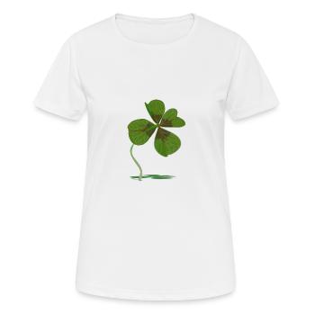 Kleeblatt - Frauen T-Shirt atmungsaktiv - Weiß - Vorne - AI Model Female 172 dark (172cm)