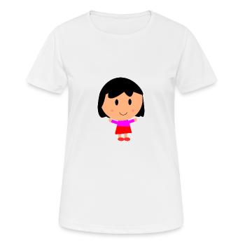Mädchen Cartoon - Frauen T-Shirt atmungsaktiv - Weiß - Vorne - AI Model Female 172 dark (172cm)