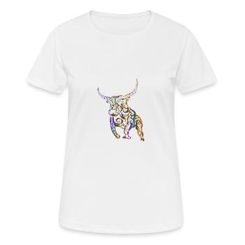 Stier tribal - Frauen T-Shirt atmungsaktiv - Weiß - Vorne - AI Model Female 172 dark (172cm)
