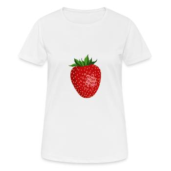 Erdbeere - Frauen T-Shirt atmungsaktiv - Weiß - Vorne - AI Model Female 172 dark (172cm)