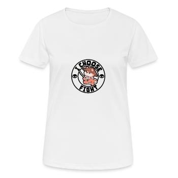 Je choisis le combat - T-shirt respirant Femme - blanc - Devant - AI Model Female 172 dark (172cm)