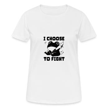 Je choisis le combat - T-shirt respirant Femme - blanc - Devant - AI Model Female 172 dark (172cm)