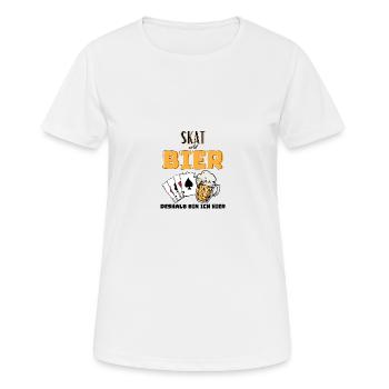 Skat et bière - T-shirt respirant Femme - blanc - Devant - AI Model Female 172 dark (172cm)
