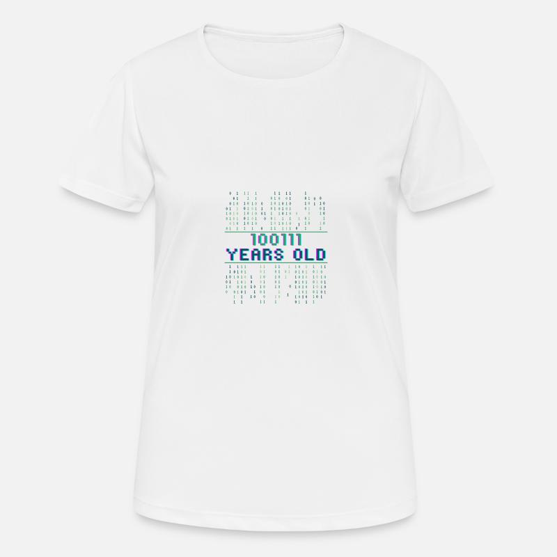 39th birthday 39 years old Binary Code Computer Science - Women's Breathable T-Shirt - white