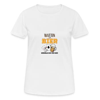Watten und Bier - Frauen T-Shirt atmungsaktiv - Weiß - Vorne - AI Model Female 172 dark (172cm)