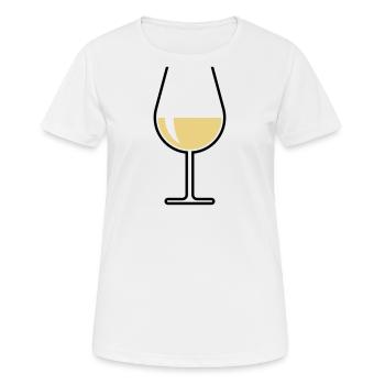 XWeißwein Glass Belly Open (White Wine / Wine / 2C) - Women's Breathable T-Shirt - white - Front - AI Model Female 172 dark (172cm)
