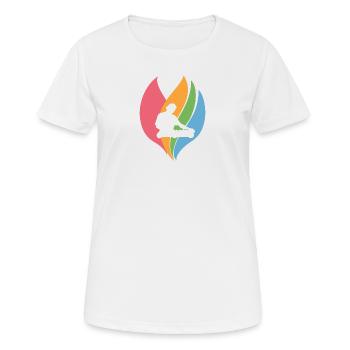 DJ Djing Shuffle - Frauen T-Shirt atmungsaktiv - Weiß - Vorne - AI Model Female 172 dark (172cm)