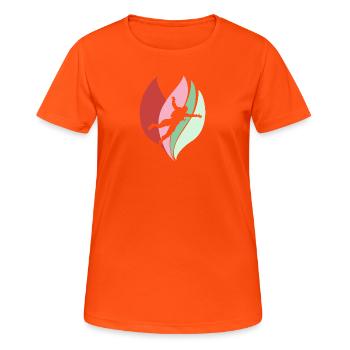 Parachutisme : Adrénaline - T-shirt respirant Femme - orange néon - Devant - AI Model Female 172 dark (172cm)