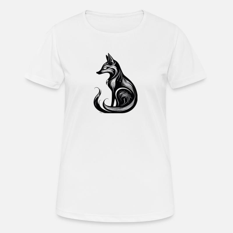 Minimalistic Black & White Fox - Women's Breathable T-Shirt - white