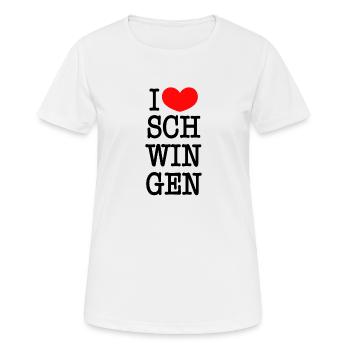 I love Schwingen - Frauen T-Shirt atmungsaktiv - Weiß - Vorne - AI Model Female 172 dark (172cm)