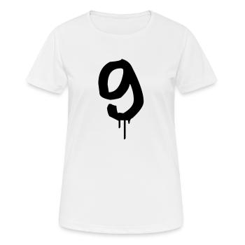 Graffiti : 9 - T-shirt respirant Femme - blanc - Devant - AI Model Female 172 dark (172cm)