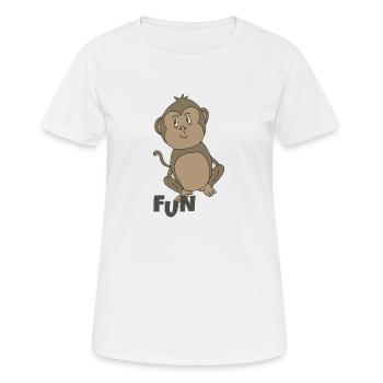 AMUSEMENT DE SINGE - T-shirt respirant Femme - blanc - Devant - AI Model Female 172 dark (172cm)