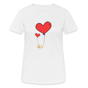 Just married rotes Herz mit Ring schwarz - Frauen T-Shirt atmungsaktiv - Weiß - Vorne - AI Model Female 172 dark (172cm)