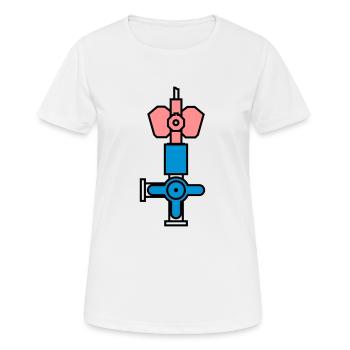 Dauerverweilkanüle Flexüle Zugang Infusionsbesteck - Frauen T-Shirt atmungsaktiv - Weiß - Vorne - AI Model Female 172 dark (172cm)