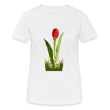 Blume - Frauen T-Shirt atmungsaktiv - Weiß - Vorne - AI Model Female 172 dark (172cm)