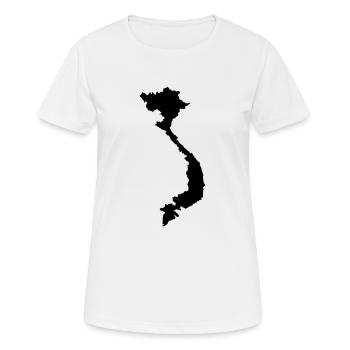 Carte du Vietnam - T-shirt respirant Femme - blanc - Devant - AI Model Female 172 dark (172cm)
