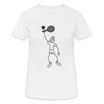 Play Tennis - Women's Breathable T-Shirt - white - Front - AI Model Female 172 dark (172cm)