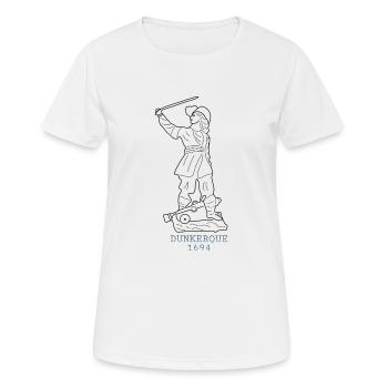 Jean Bart Noir - T-shirt respirant Femme - blanc - Devant - AI Model Female 172 dark (172cm)