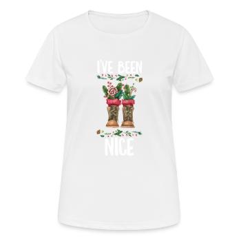 Joyeux Noël Noël Noël - T-shirt respirant Femme - blanc - Devant - AI Model Female 172 dark (172cm)