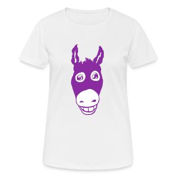 Âne souriant violet - T-shirt respirant Femme - blanc - Devant - AI Model Female 172 dark (172cm)